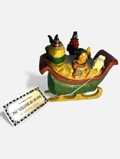 VTG House of Hatten Sleigh Humpty Dumpty, Bo Peep, Moon, Black Birds 2000 Xmas