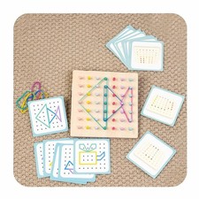Wooden Geoboard with Bands Fine Motor Skill Christmas Gift DIY Creative Toy with