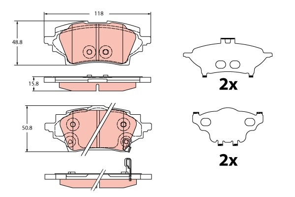Für TRW GDB2344 HAM PADS.