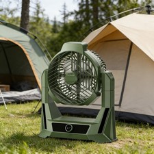 Camping Fan, 15000mAh Rechargeable Portable Fan with LED Lights 8 Speeds Green
