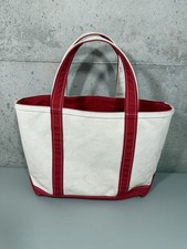 Vintage 1980s/90s LL Bean Boat And Tote Canvas Bag Red  White