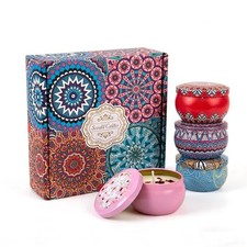 Scented Candles Gift Set, Natural Soy Candles Non Toxic, 4 Pack Bohemian