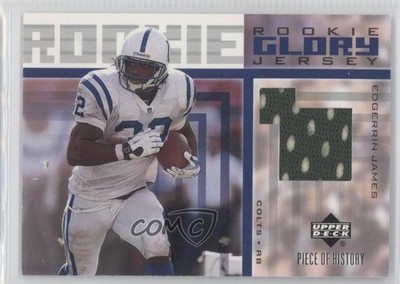 2002 Upper Deck Piece Of History Rookie Glory Jersey Edgerrin James HOF 0m0