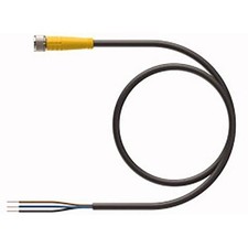 1pc TURCK PKG 3M-4/S90 Cordset, M8 Female to Cut-end, Black, 3 cond., 4 met