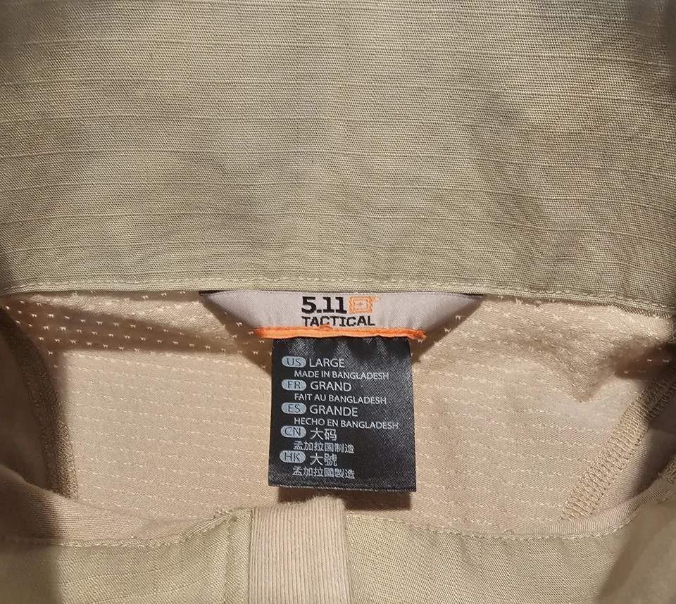 Camisa táctica de asalto rápido 511 para hombre L 1/4 cremallera Flex-Tac TDU caqui nueva sin etiquetas Foto 2 de 4