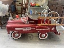 Vintage Fire Truck Peddle Car New Condition All Equipment