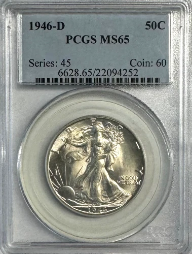 1946-D Walking Liberty Half Dollar, MS 65 PCGS, NR