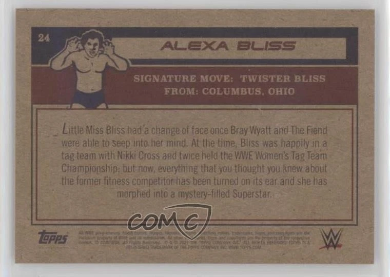 2021 Topps WWE Living Set /1601 Alexa Bliss #24 - Image 2 of 2