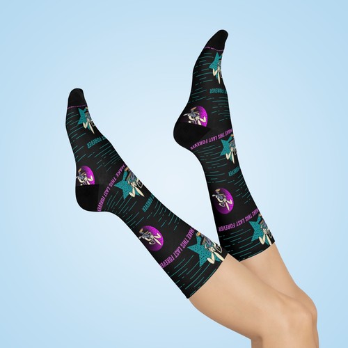 Blink182 Socks Men Women 1 Size Cushioned Black Pink Aqua Bunny blink-182 - Picture 7 of 7