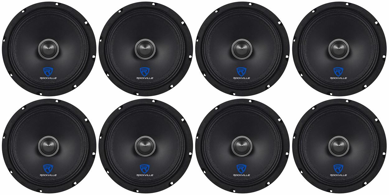 8 Rockville RXM88 - 8 динамиков среднего диапазона мощностью 500 Вт 8 Ом с кевларовым конусом 37990₽