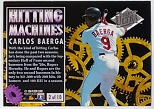 Baseball Card # 2 of 10 Carlos Baerga (2B) FLEER ULTRA Hitting Machines 1994