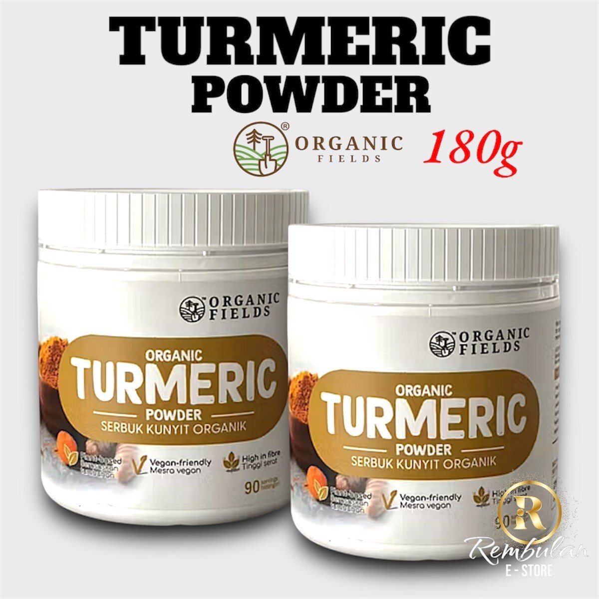 Organic Fields Turmeric Powder with Curcumin & Antioxidants 180g