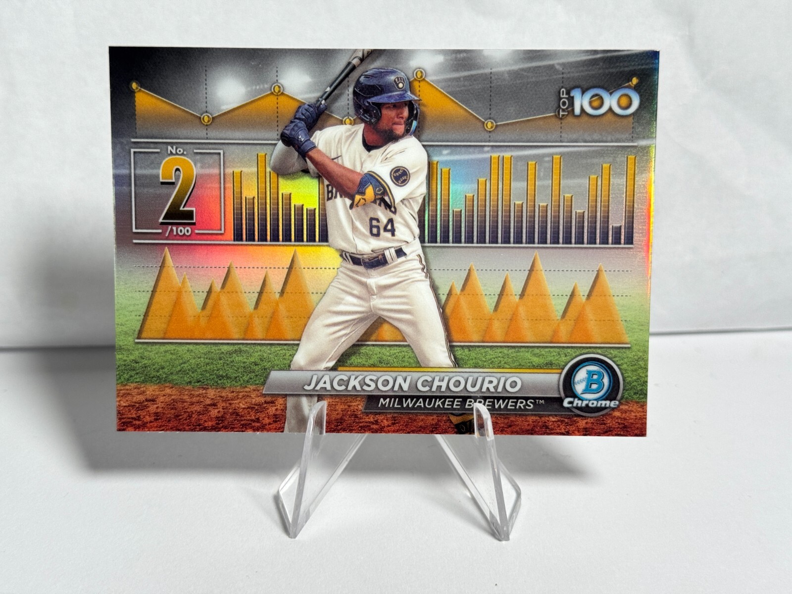 Jackson Chourio 2024 Bowman Bowman Scouts' Top 100 #BTP-2 Milwaukee Brewers