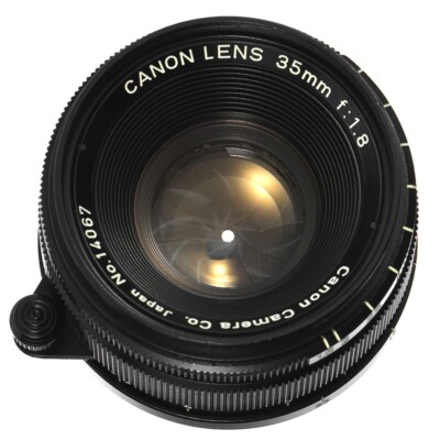 Canon 35mm f/1.8 レンズ l39 ltm CANON 35mm F1.8 LENS L39 LEICA LTM REPAINTED SEMI GLOSSY BLACK