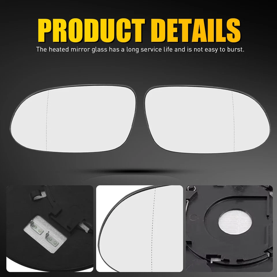 Par de Vidro Espelho Para Mercedes-Benz SLK320 2001-2004 Aquecido com Placa de Apoio - Imagem 3 de 4