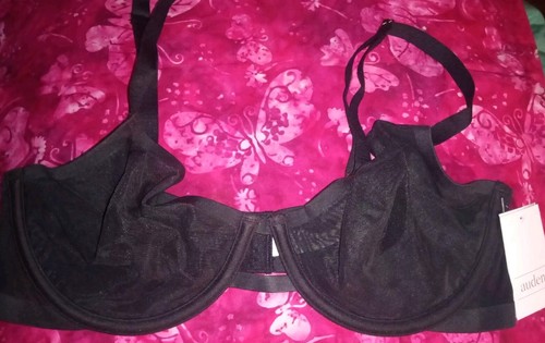 Auden Brand Smooth Unlined Comfort Wire Demi Coverage Bra 34C Black New Beautifu