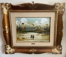 Vintage Original Impressionist Landscape Painting By A. Sessa