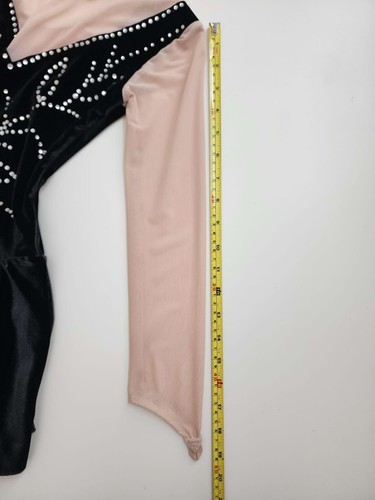 Girl's Ice Figure Skating Dress - Medium 14 - Black and Pink with Rhinestone - Picture 11 of 13