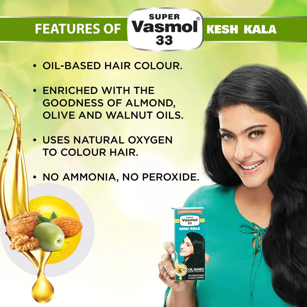 Vasmol Kesh Kala Oil Based Hair Colour 100 ml Black oil based