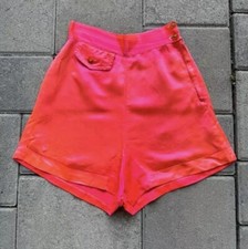 Vintage 1940s Neon Pink Satin Shorts 24 W