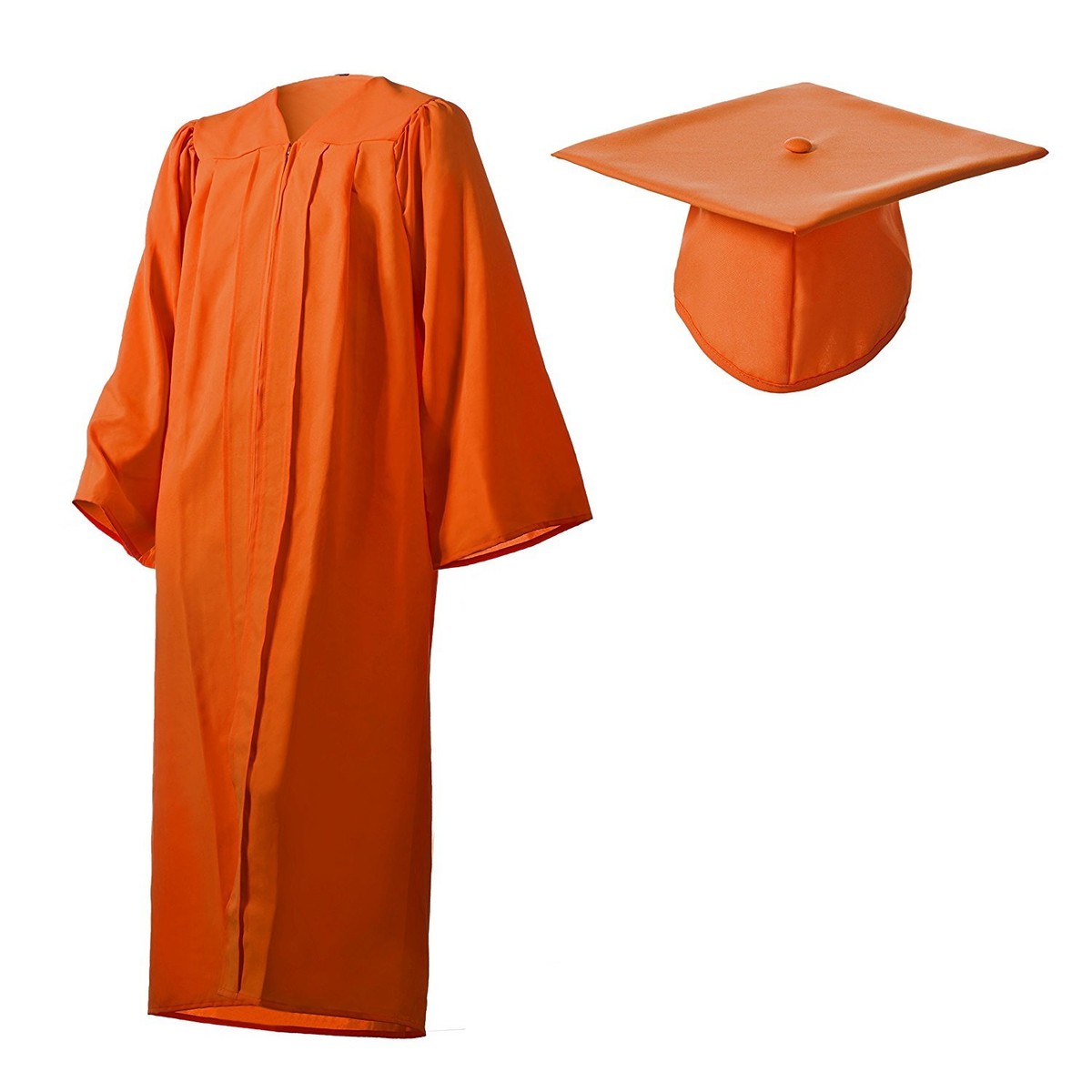 Graduation Cap and Gown Set Matte Orange