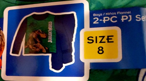 New Boys Jurassic World Dinosaur Flannel Pajamas 2 piece Sleep wear Set Size 8 - Picture 4 of 5