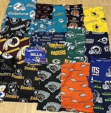 NFL Football Cotton Fabric 1/4 Yard Jets, Dolphins, Broncos, Steelers, Etc.