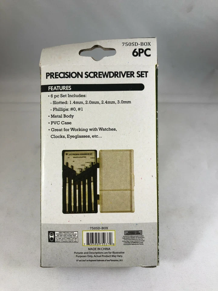 6 PC Precision Screwdriver Set Eyeglass Watch Jewelry Repair Cell Micro Small - Image 2 of 2