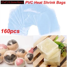160pcs 4x6 inch PVC Heat Shrink Wrap Bags For Bath Bombs Soaps Making DIY Crafts