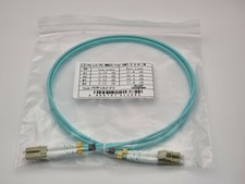 Image of 1m OM3 Aqua Fibre Optic Cable LC LC Duplex MM 50/125 Patch