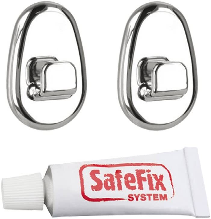 METALTEX - SET 2 GANCI ORBIT  CROMATI SAFE-FIX