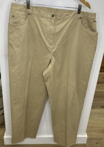 Ruby Rd. Womens Kaki Color Flat Front Straight Leg Ankle Pants Size 20w