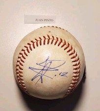 Autographed Baseball game used JUAN PINTO Seattle Mariners