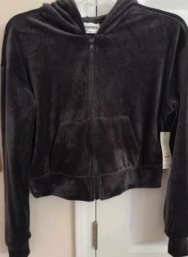 NWT No Boundaries Woman’s Soft Black Cropped Long Sleeve Zip Up Jacket Sz XS - Picture 7 of 8