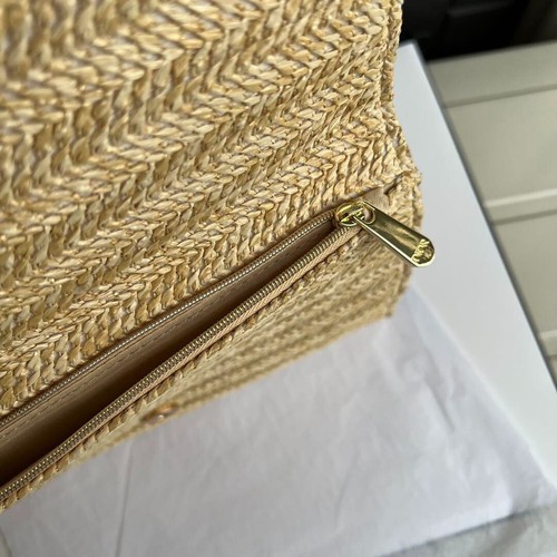 Christian Dior Pochette Pochette Set di 2, Pelle Nera e Rattan Estivo Beige - Foto 16 di 20