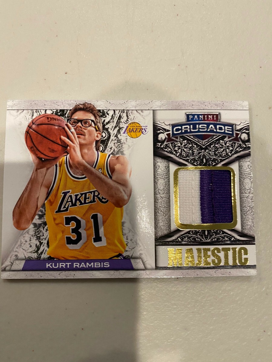 Kurt Rambis Lakers Jersey Patch Card Game Used Majestic 3/25