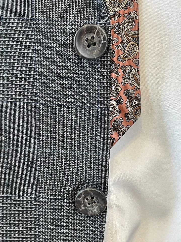 Chaqueta Blazer De Colección Chaps Ralph Lauren 42R HECHA EN EE. UU. Gris Glen Check 100% Lana 2Btn Foto 4 de 4