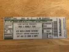 KID ROCK & LYNYRD SKYNYRD Full Unused Ticket Stub 2008 Mansfield MA