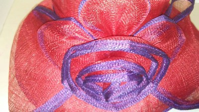 Chapeau Debrah Fashions - Couleurs Rouge Et Violet - Taille L - Occasion