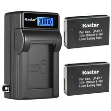 Kastar 2x LP-E17 Battery  Charger for Canon EOS 77D T7i T6s T6i M3 M5 M6 X8i 9i