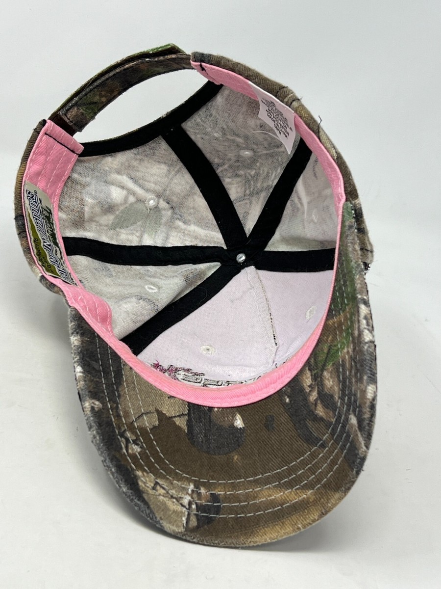 REALTREE Womens Pink Camo Hat Geometric Rhinestone Hunting