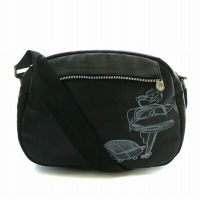 Ｙ's　ワイズ　MANDARINA 黒 レザー バッグ　ショルダー　レア　美品 Y's(ワイズ) / MANDARINA/ショルダーバッグ/ナイロン/BLK/レザー