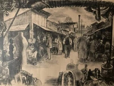 Lithograph Engraving Flea Market Antique Saint Ouen Capon, Georges Paris
