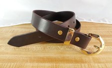 Men's Belt WITH BUCKLE, Amish Made USA Leather, BROWN Size 32, 1 1/2 wide