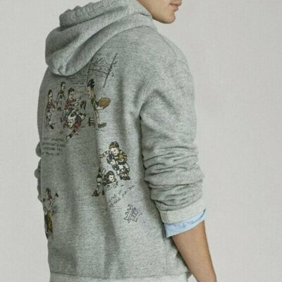 Polo Ralph Lauren Gray Cartoon Rugby St Andrew Sweatshirt Hoodie