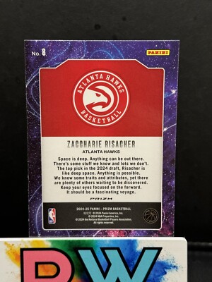 2024-25 Panini Prizm - Zaccharie Risacher #8 Deep Space Green