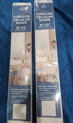 2 Bristol Hill Shades Covington Cordless Cellular 31x72 Pull Down Window Blinds