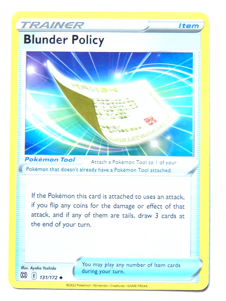 Blunder Policy Pokémon Card Trainer Item Brilliant Stars Pokemon TCG  131/172 NM+