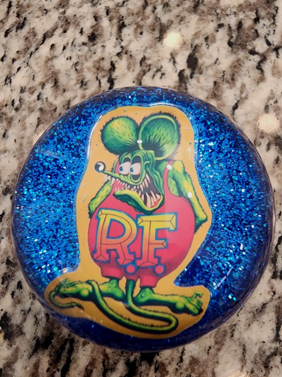 Rat Fink Custom Glitter Shift Knob Hot Rod, Rat Rod, Mooneyes