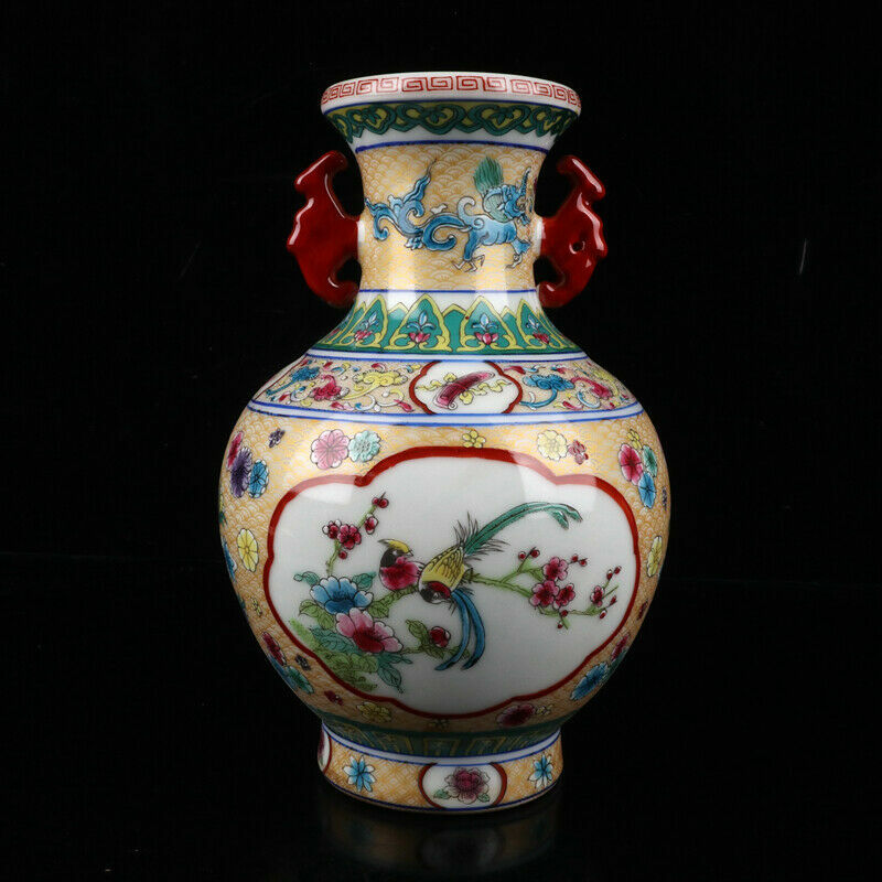 中国美術 Chinese Enamel Porcelain Handmade Draw Exquisite Vase 18895 | eBay